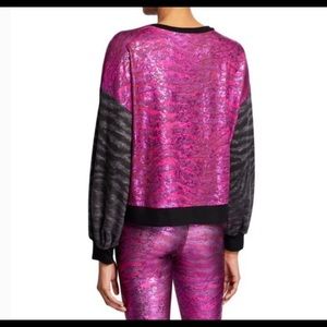 Terez “Show Your Stripes” Zebra Metallic Pullover (Neiman Marcus Exclusive) NWOT